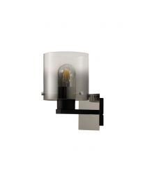 Visconte Fumo 1 Light Wall Light with Smoke Glass Shade - Chrome
