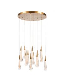 Visconte Positano 13 light chandelier satin brass