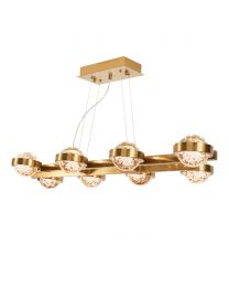 Visconte Sarno 8 Light LED Ceiling Pendant Bar - Brass