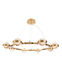 Visconte Sarno 8 Light LED Ring Ceiling Pendant - Brass