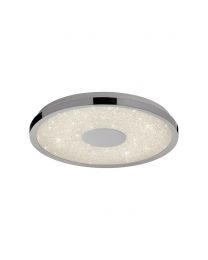 Visconte Spirale Flush 38cm LED Remote Control Ceiling Light - Chrome
