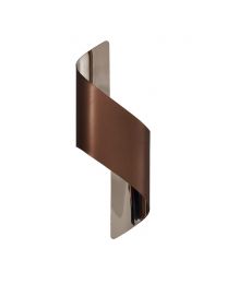 Visconte Troyes Small Wavy LED Wall Light - Brown and Chrome