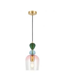 Visconte Vietri 1 Light Ceiling Pendant with Glass Shades - Satin Brass
