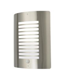 Sigma Panel Slatted Wall Lantern With PIR Stainless Steel