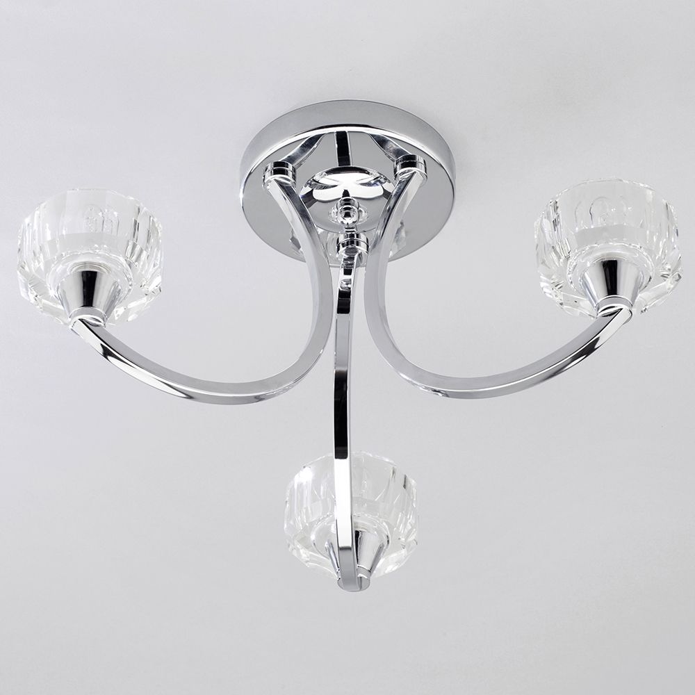 Ocean Bathroom Ceiling 3 Light Fitting Chrome Litecraft