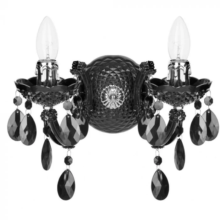 Marie Therese Black 2 Arm Wall Light, Marie Therese Black Chandelier
