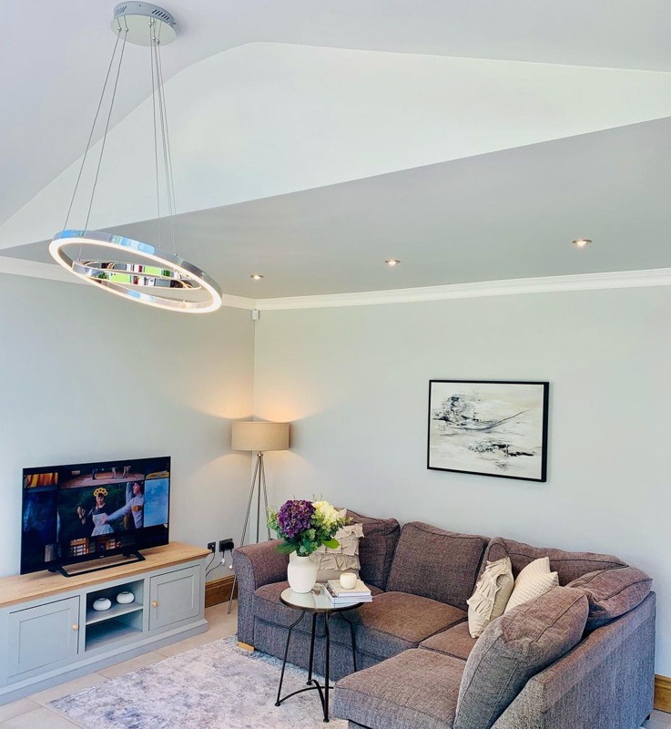 Visconte Spark LED Dual Hoop Ceiling Pendant Light - Chrome
