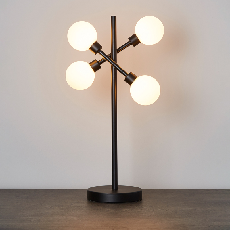 Scandi table lamp - Supa 4 Light Stick Table Lamp - Black